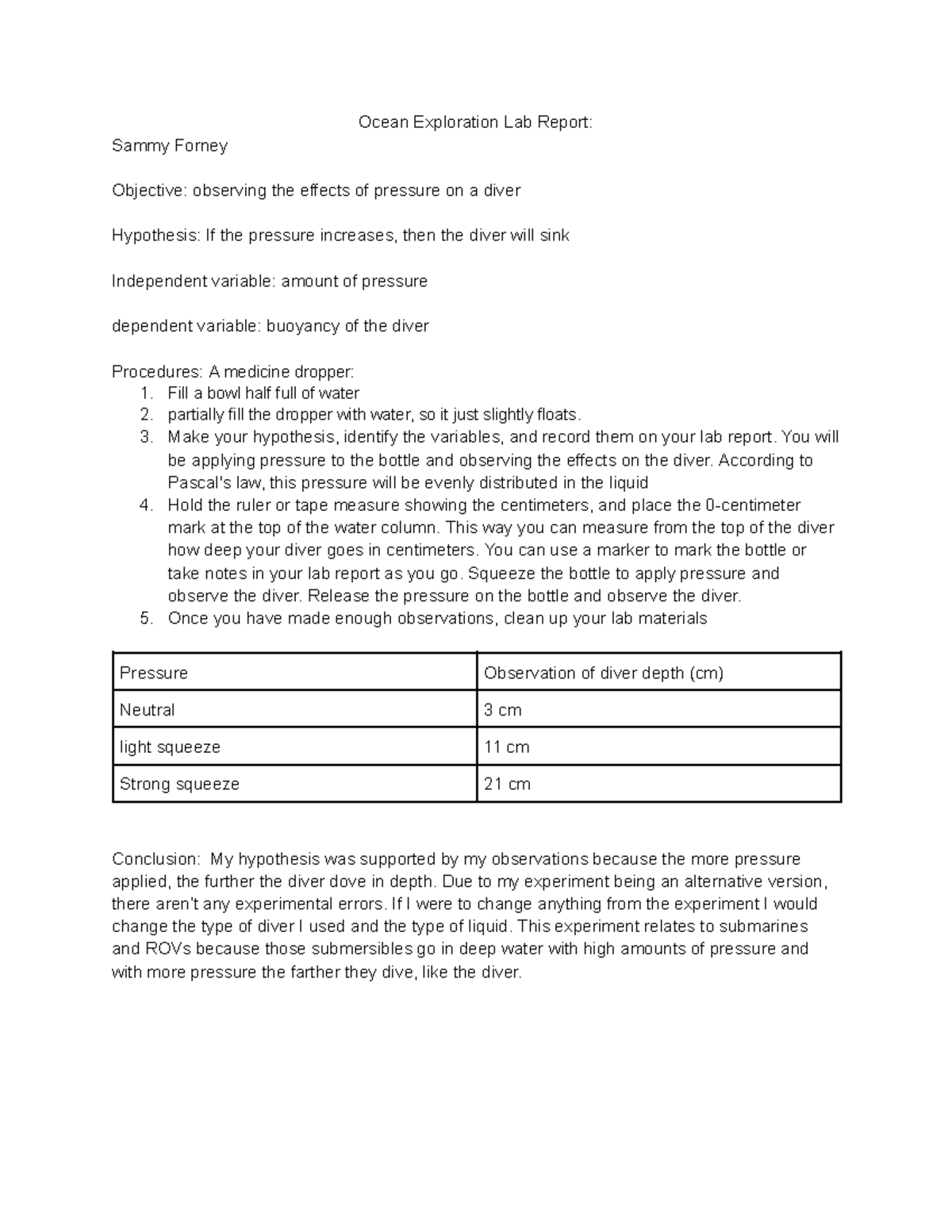 Lab report - gleep glorp - Ocean Exploration Lab Report: Sammy Forney ...