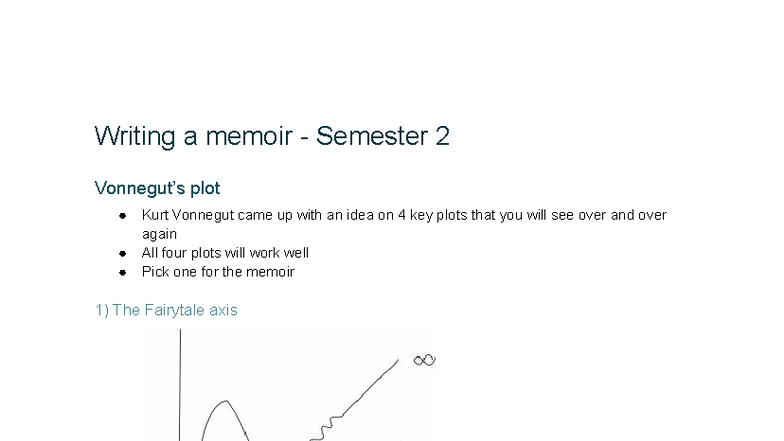 Creative Writing: Vonnegut's Key Plots & Memoir Ideas (Sem 2) - Studocu