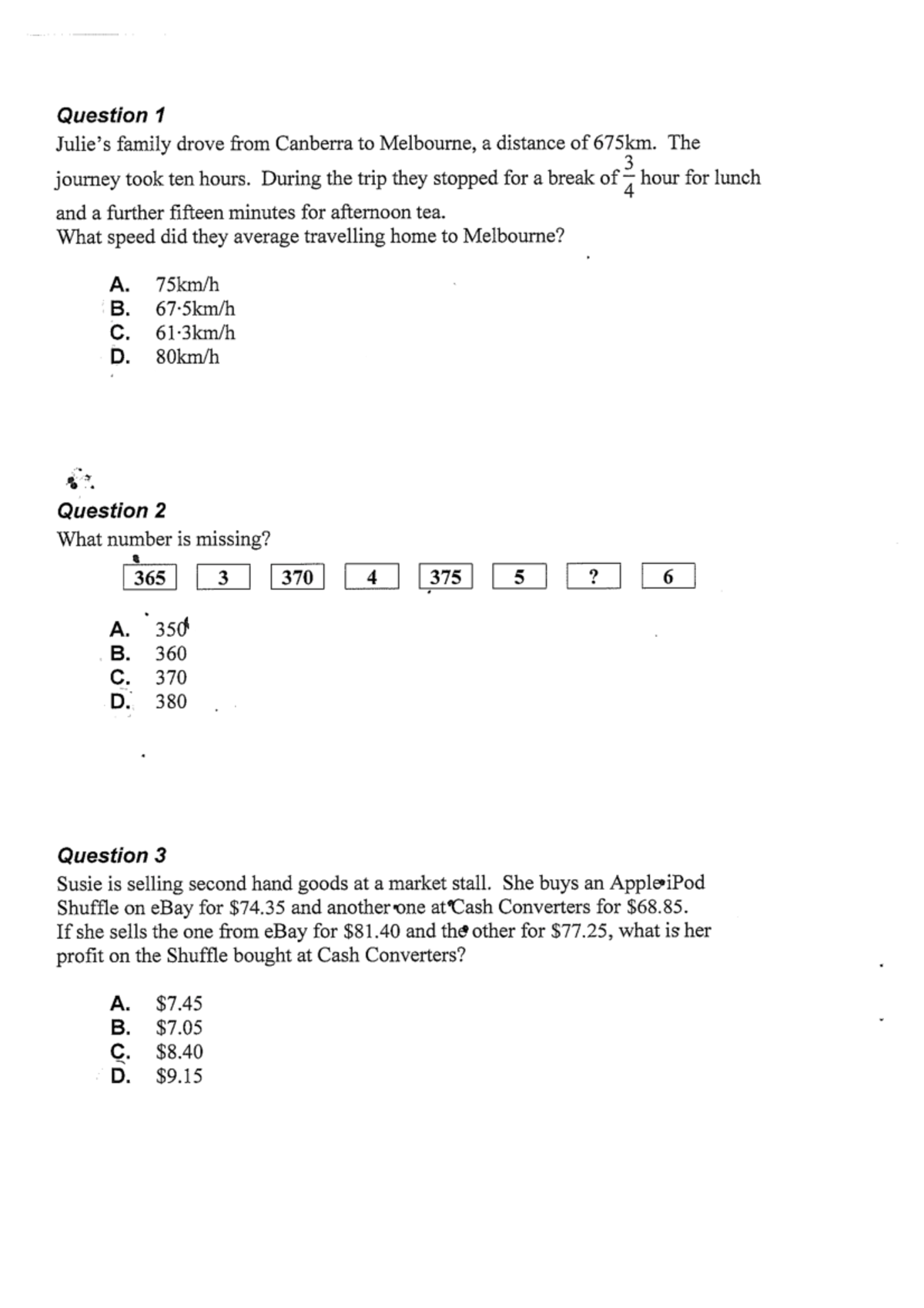 Year 7 Maths Practice Questions and Solutions - Studocu