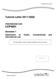 LCP4801 - Unisa - International law - Studocu