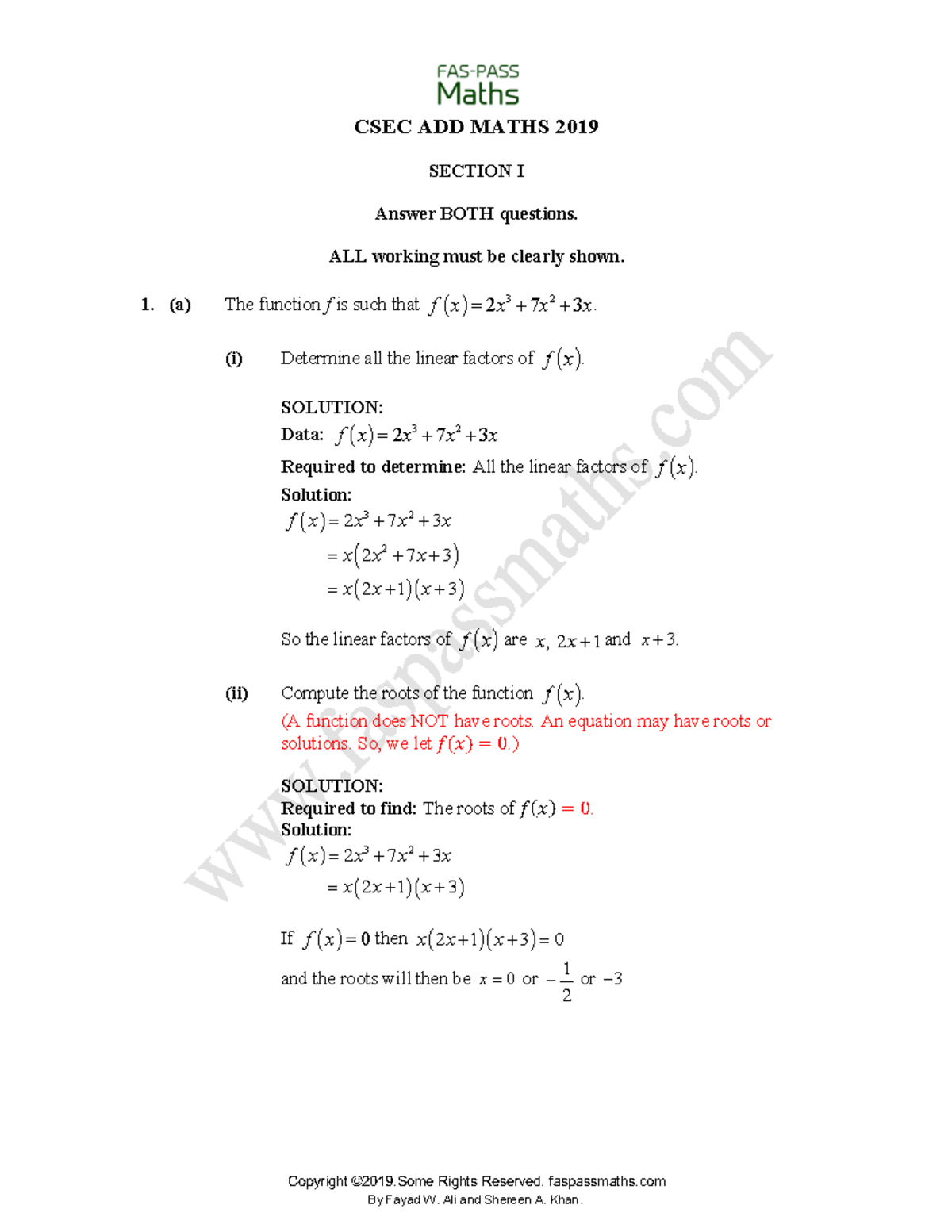 CSEC ADD MATHS 2019 PAPER 2 - DETAILED SOLUTIONS - Studocu