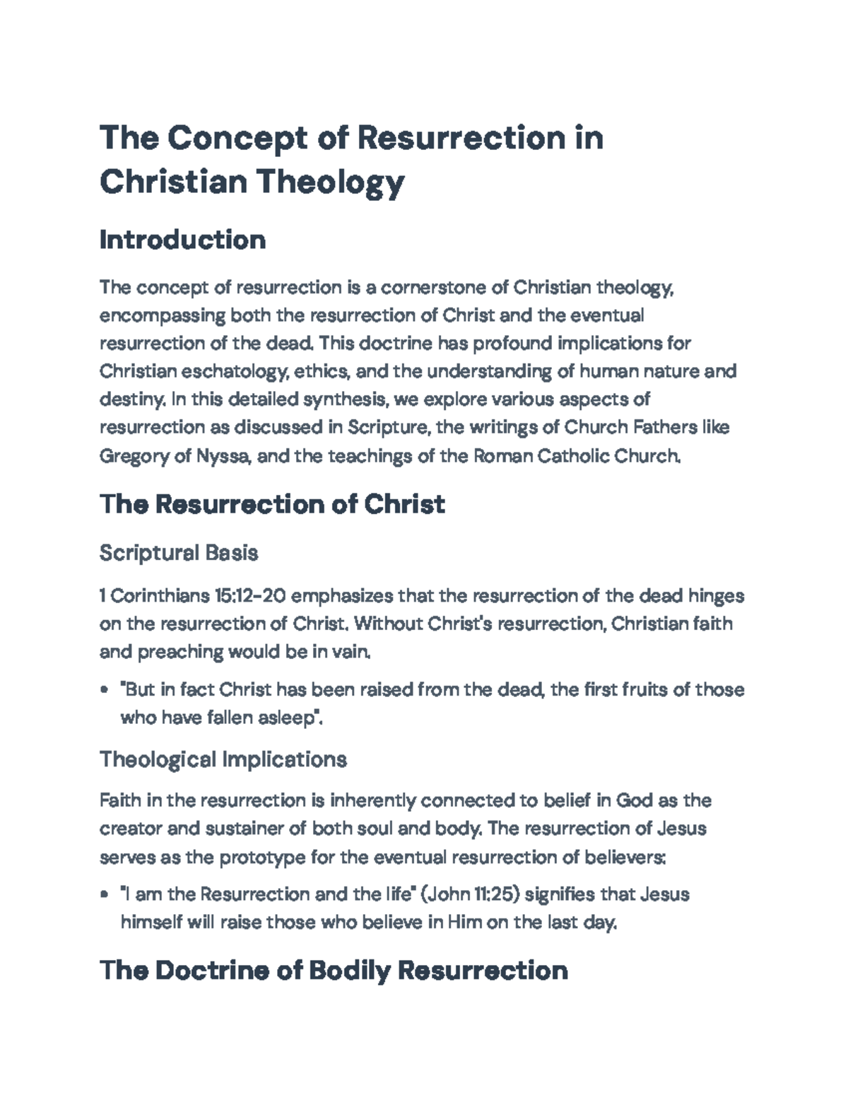 The Concept of Resurrection in Christian Theology: A Detailed Study ...