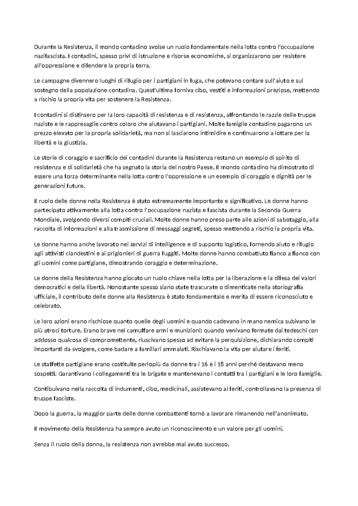 Il ruolo delle donne nella Resistenza - Durante la Resistenza, il mondo ...