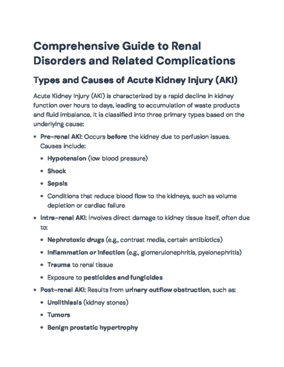 Comprehensive Guide to Dialysis, AKI, and CKD Management (NUR 301 ...