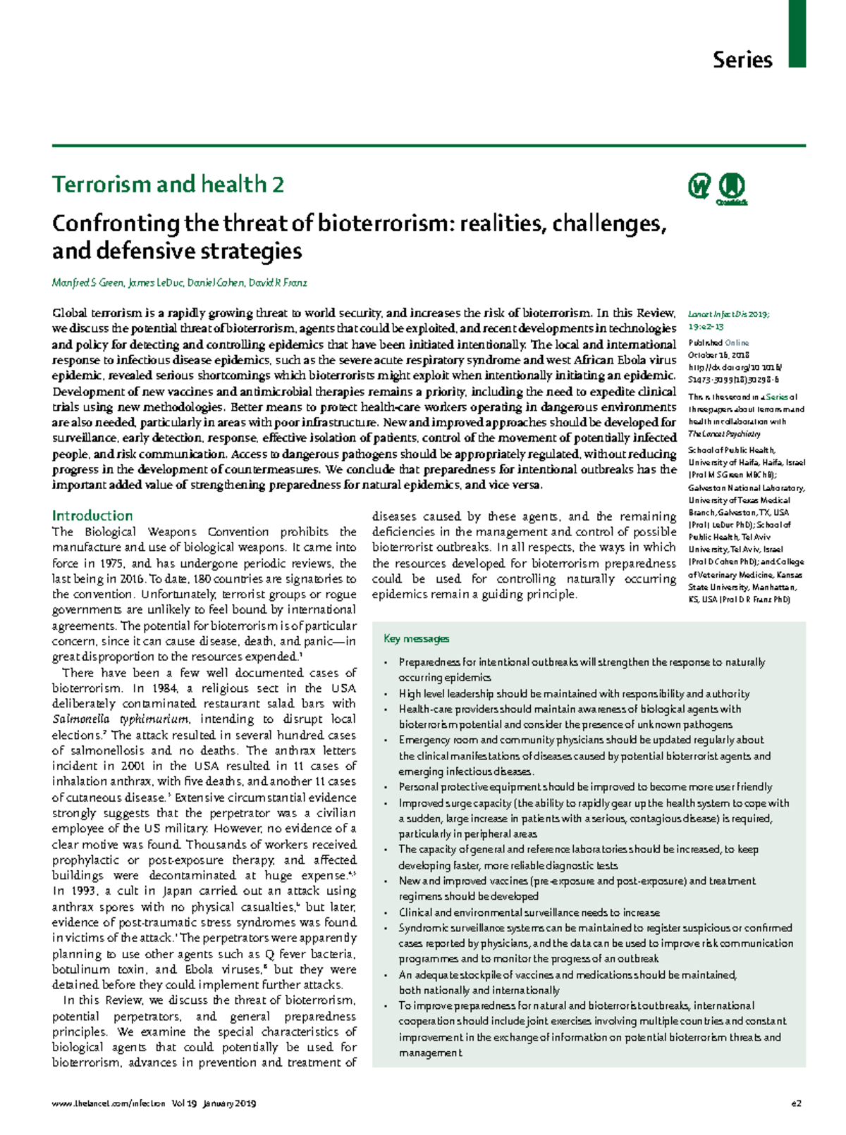 Bioterrorismo 2 - resumos de genetica molecular - thelancet/infection ...