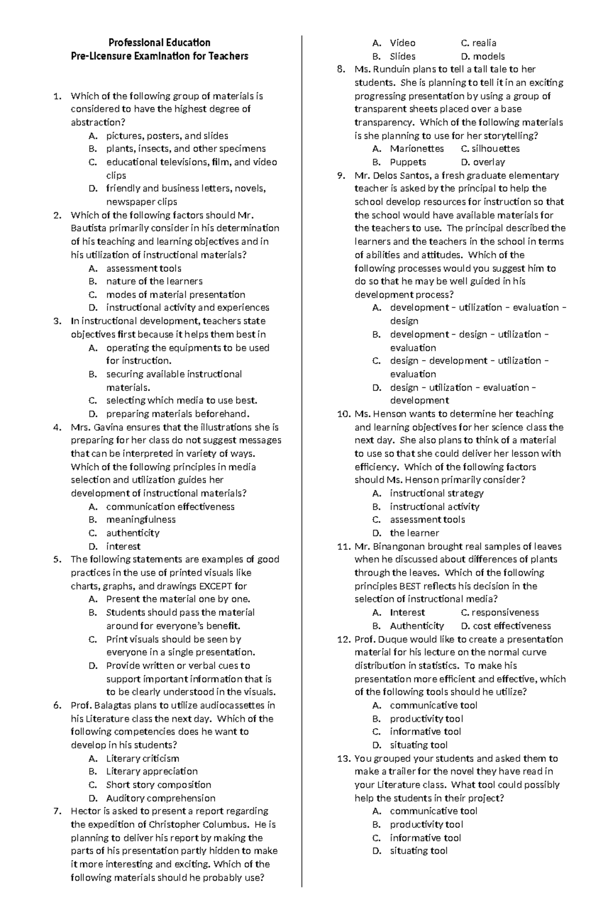 Prof Ed-03: Comprehensive Reviewer for Professional Education Exam ...