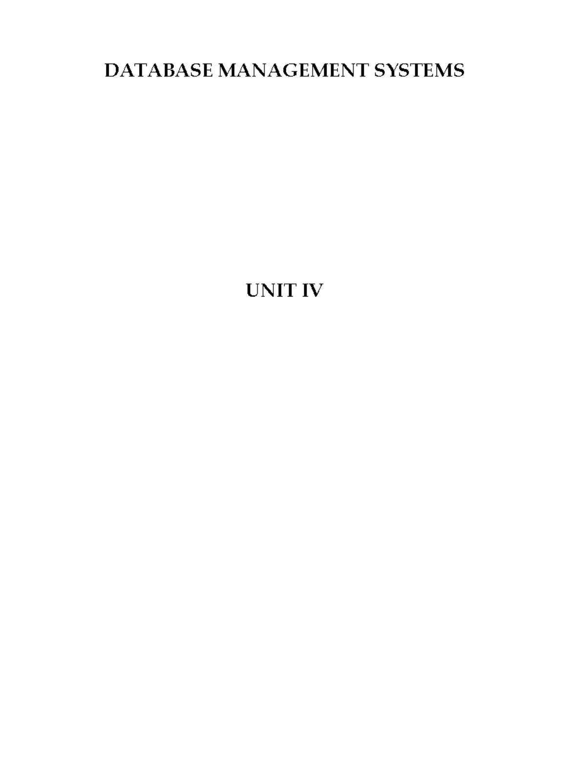 DBMS UNIT IV: Normalization and Schema Refinement Notes - Studocu
