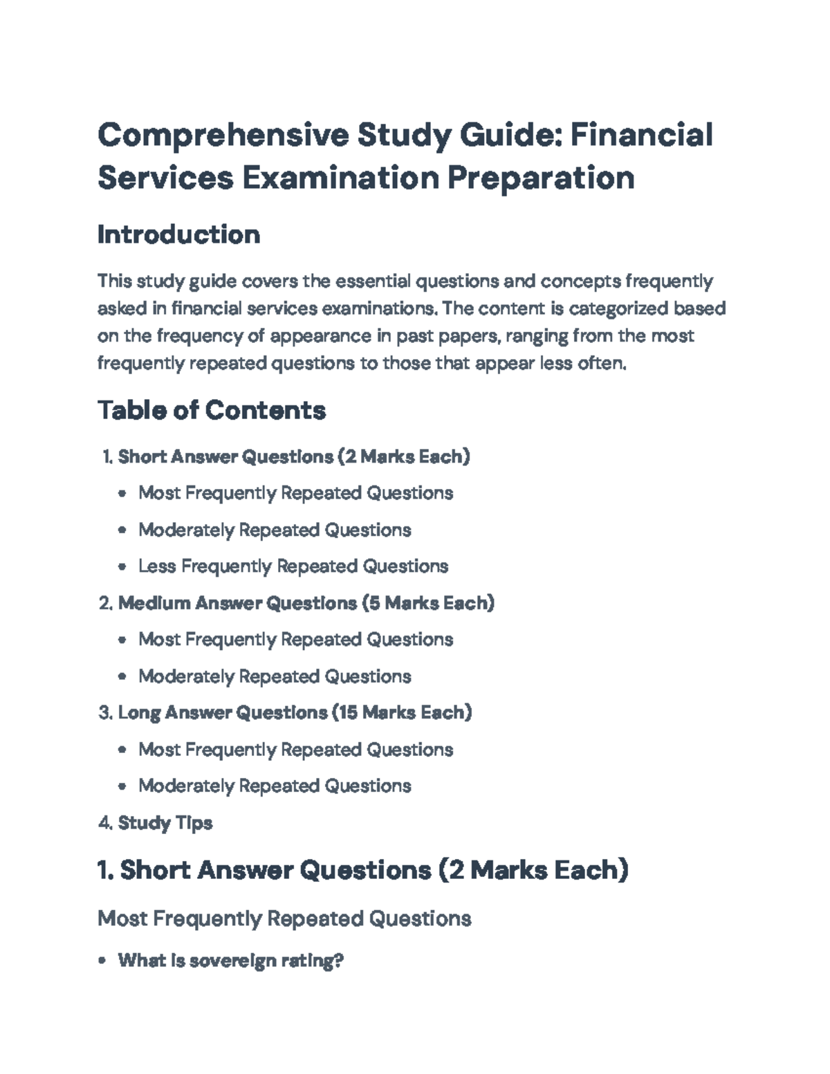 Comprehensive Study Guide for Financial Services Exam Preparation ...