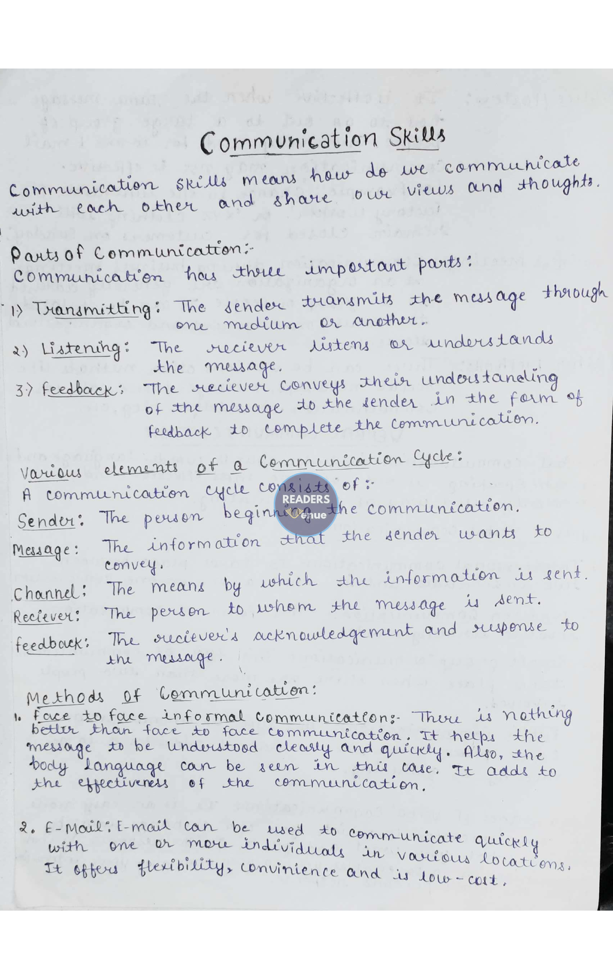 Communication Skills: Effective Strategies for Readers and Venue - Studocu