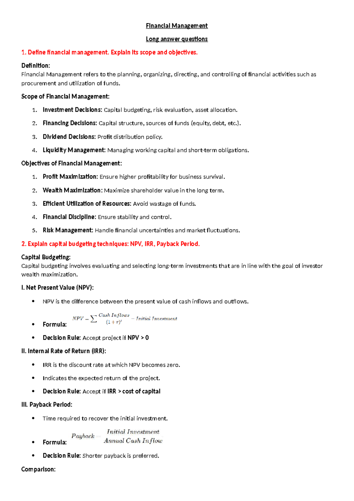 Financial Management: Key Concepts, Techniques, and Objectives (FIN 101 ...