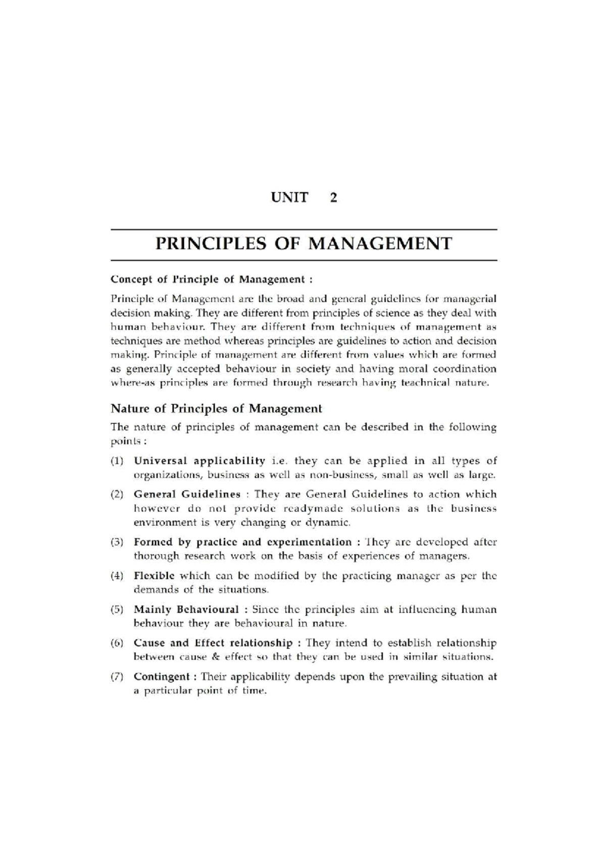 UNIT 2: PRINCIPLES OF MANAGEMENT - Key Concepts and Insights - Studocu