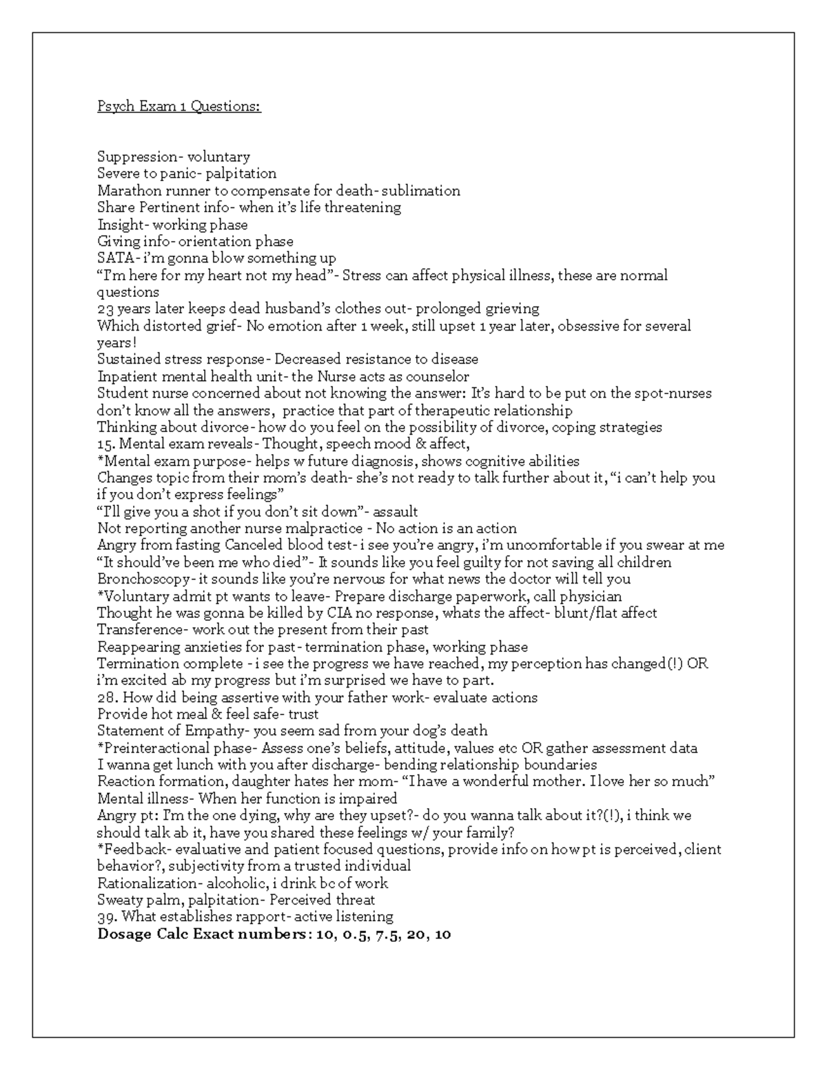 Psych 101: Exam 1 Key Questions and Concepts - Khan ACON - Studocu