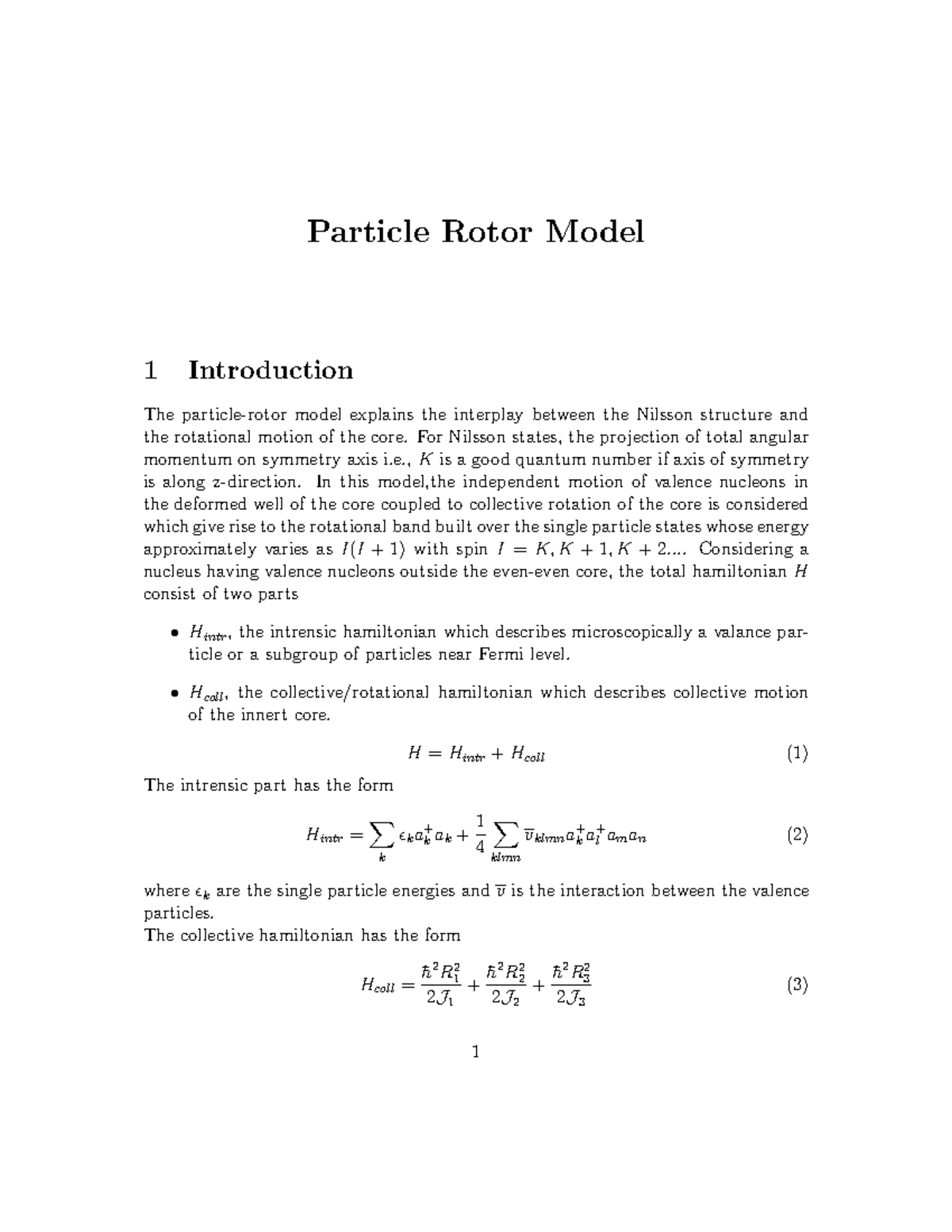 Particle-Rotor Model Overview and Strong Coupling Limit Analysis - Studocu