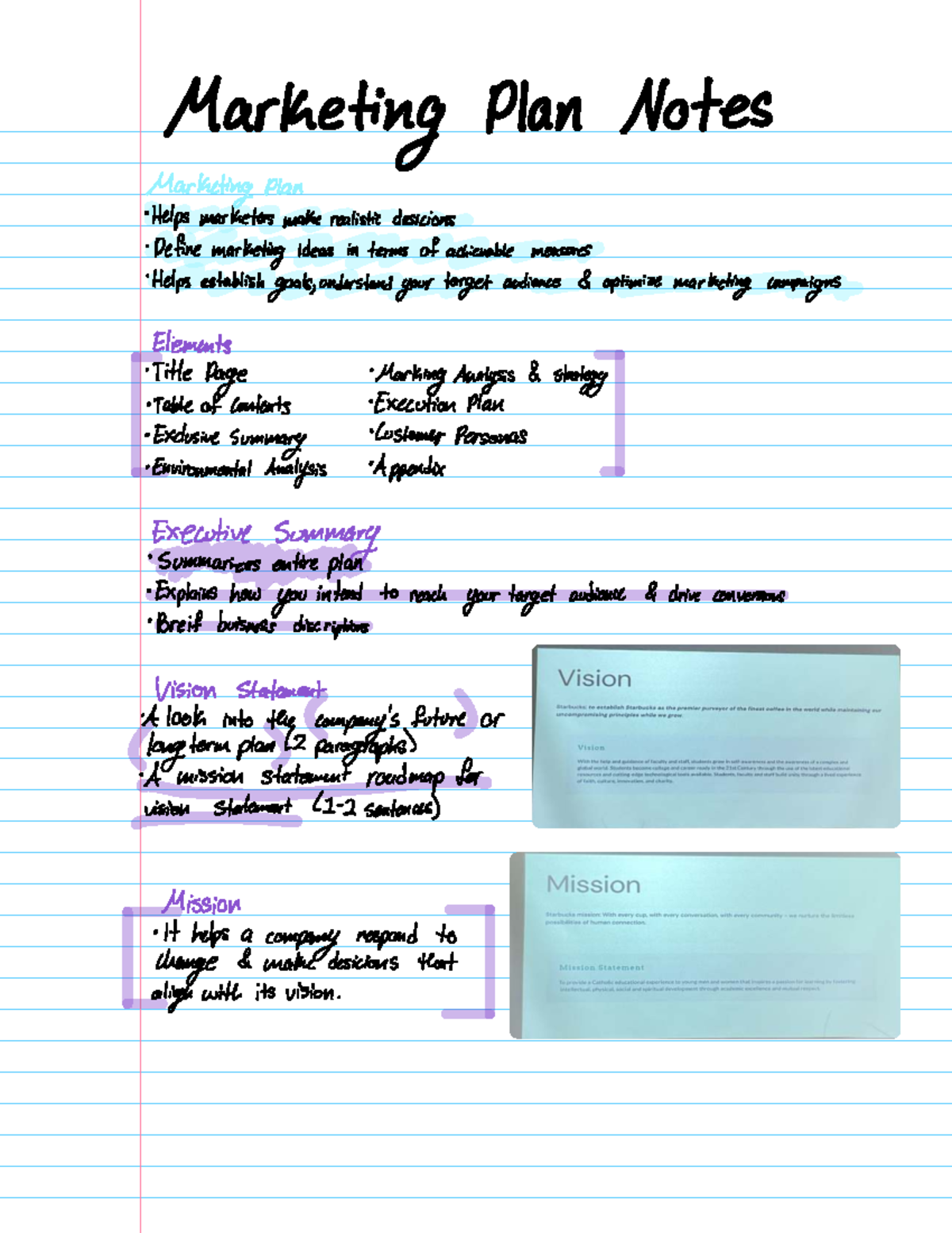 Marketing Plan Notes for BUS 101: Strategy Analysis - Studocu
