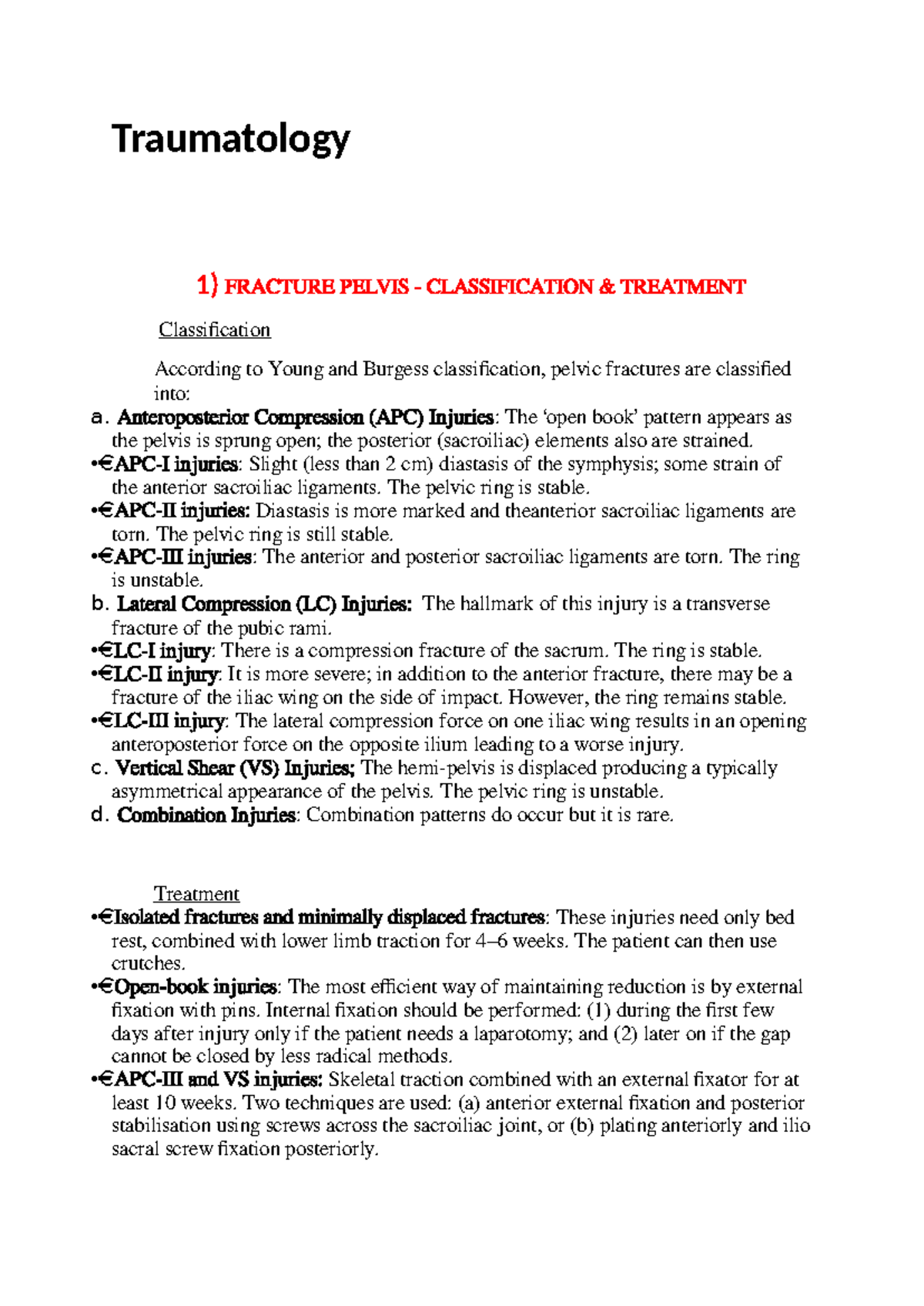 Traumatology Notes: Fracture Types, Treatments & Diagnosis Procedures ...