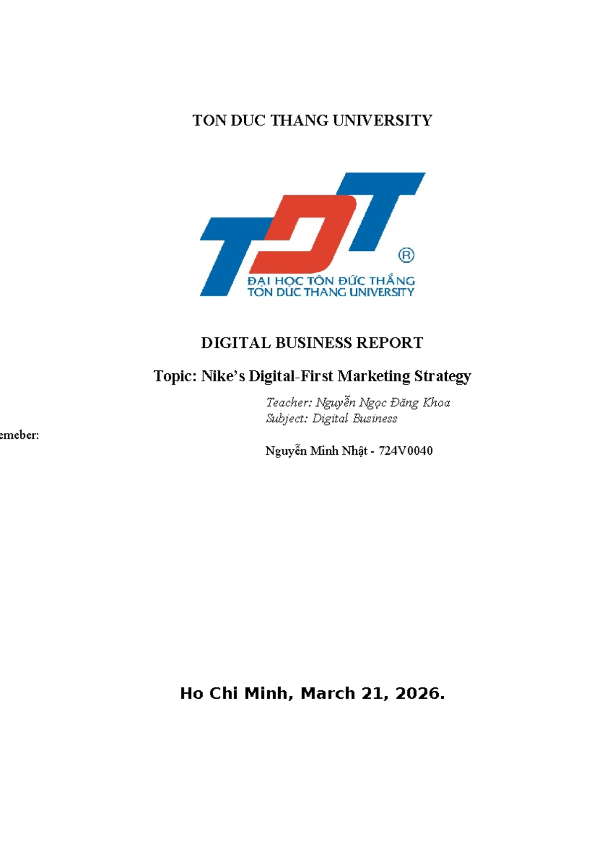 Digital Business Report: Marketing Strategy Analysis (724V0040) - Studocu