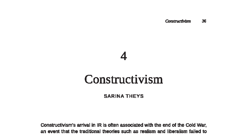 Constructivism in International Relations: Understanding Agency and ...