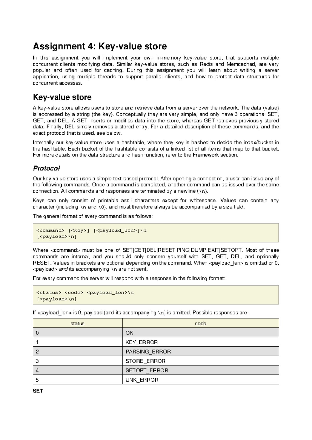 KVStore Assignment 4: In-Memory Key-Value Store Implementation Guide ...
