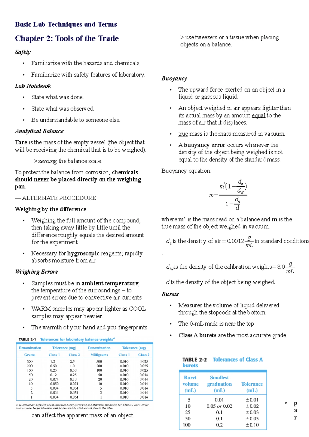 CHEM 2303 Analytical Chemistry 2 Lecture 1: Key Concepts and Techniques ...