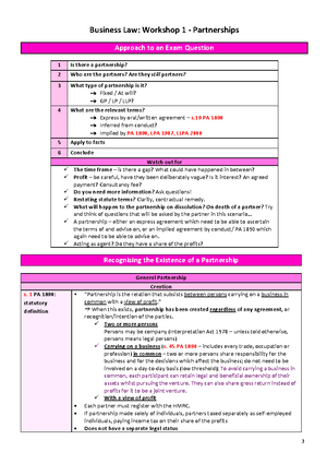 Workshop 2 Seperate Legal Personality - Business Law: Workshop 2 ...