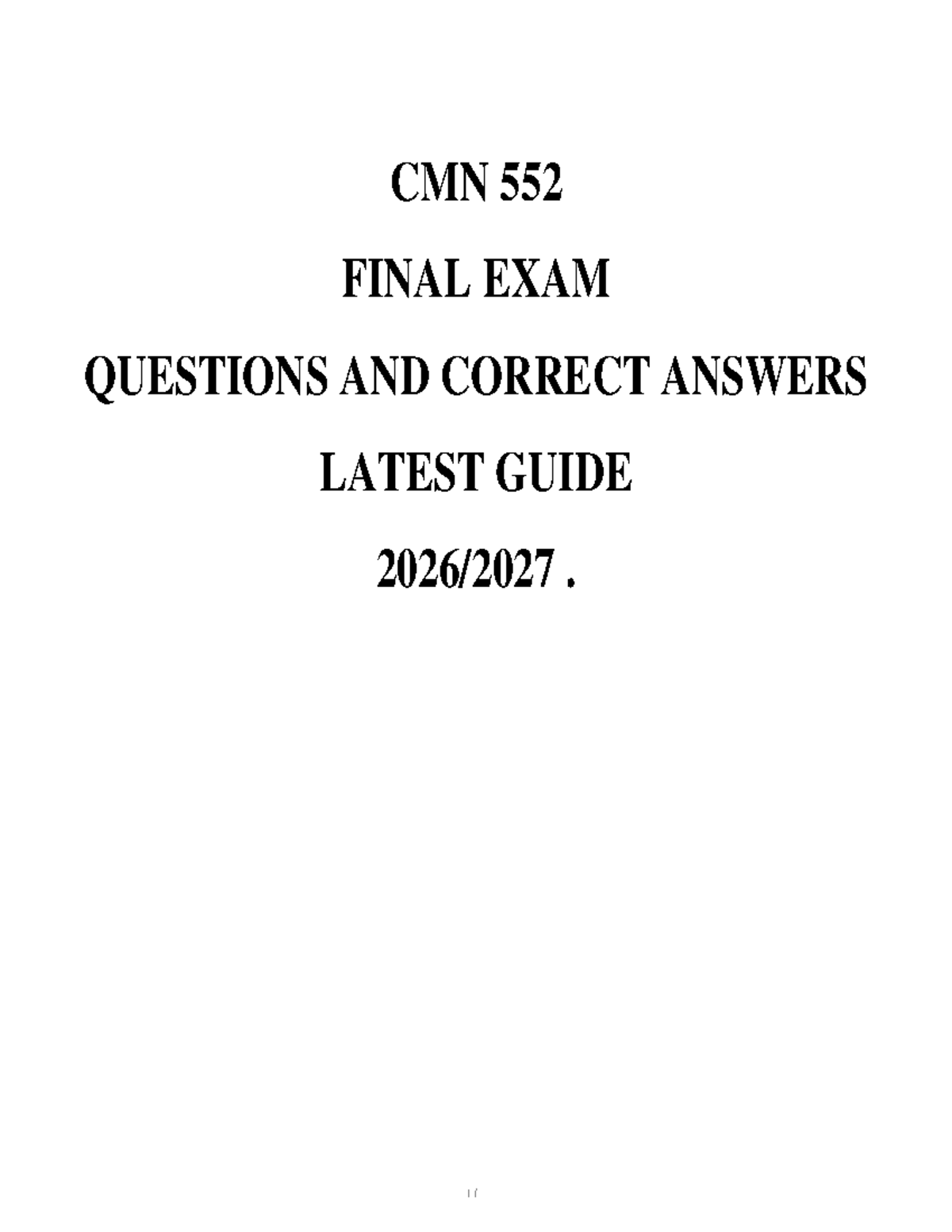 CMN 552 FINAL EXAM GUIDE: MOOD DISORDERS QUESTIONS & ANSWERS - Studocu
