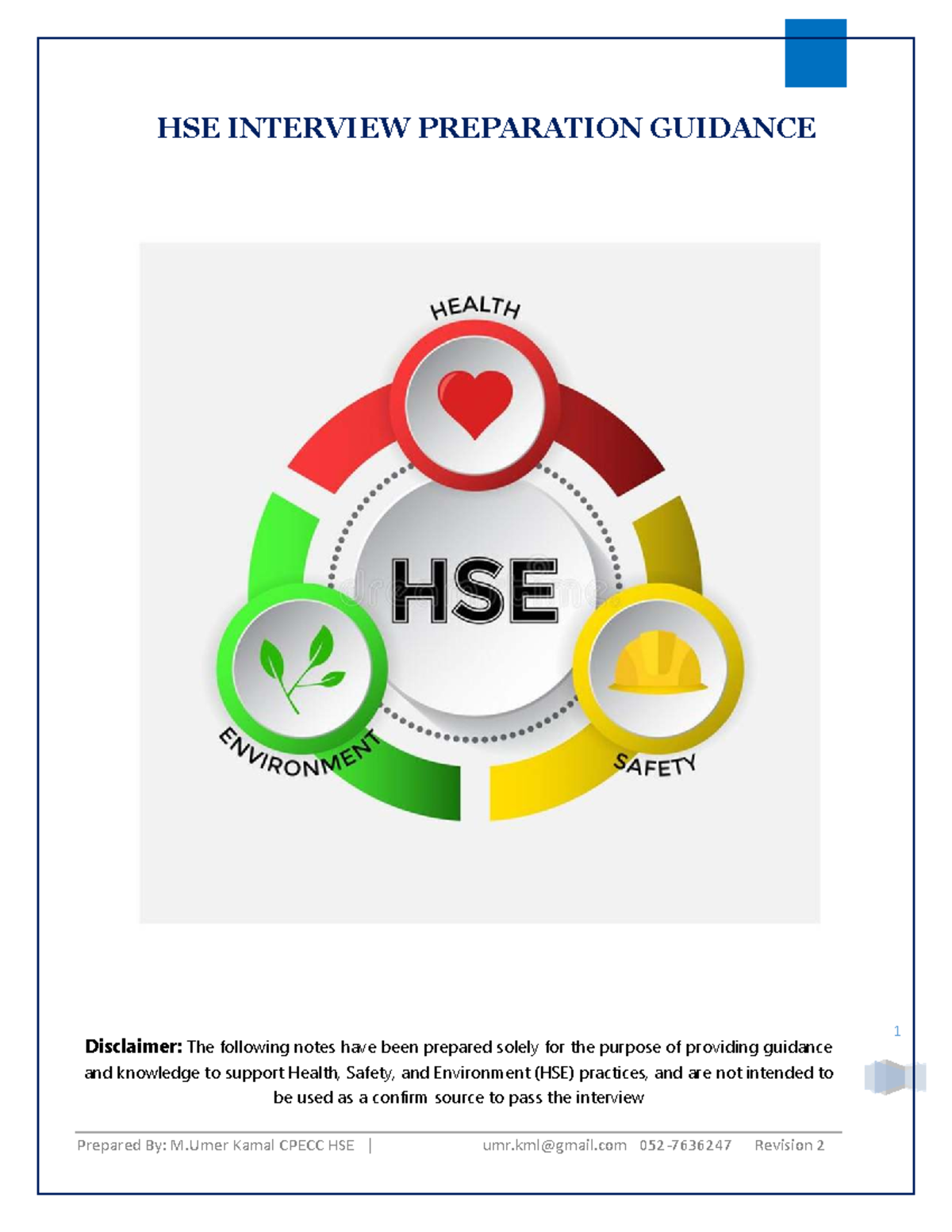 HSE Interview Preparation Guidelines: Essential Insights and Tips - Studocu