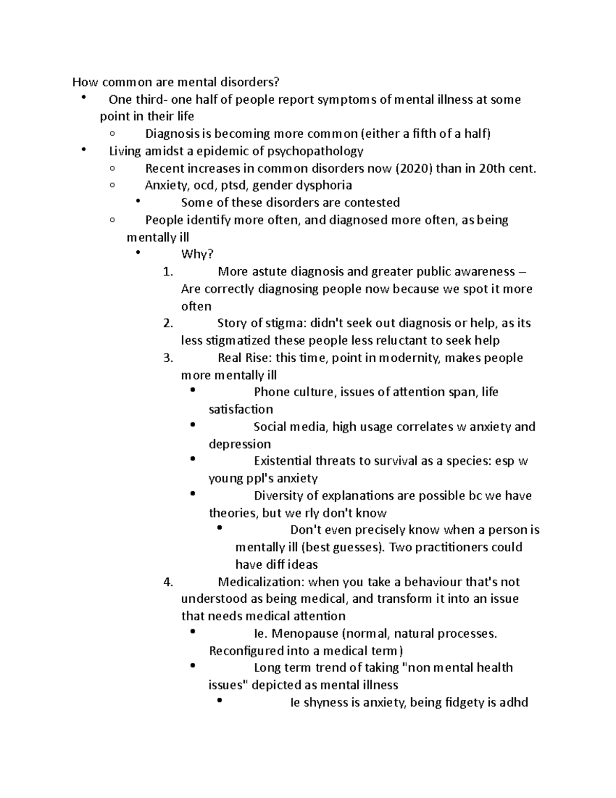 H Lthage 1CC3 Week Two- Schizopherenia - How common are mental ...