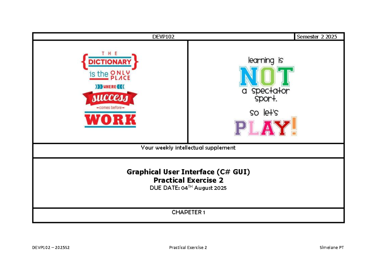 DEVP102 2025S2 Practical Assignment 2: GUI & Gym Membership System ...