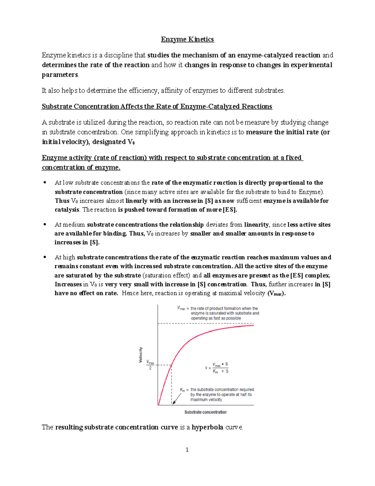 3-Enzyme Kinetics Final Exam Notes on Kinetics and Reaction Rates - Studocu