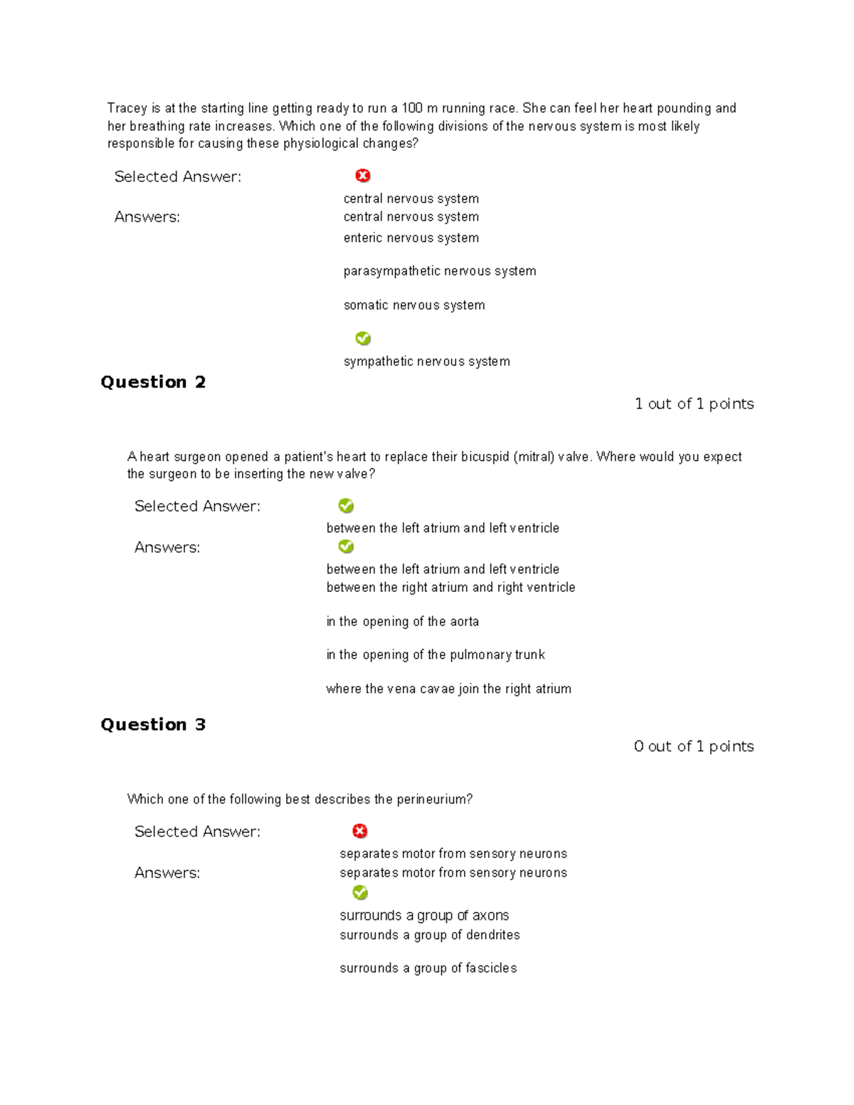 HSF Practice eTest 2: Physiology and Nervous System Overview - Studocu