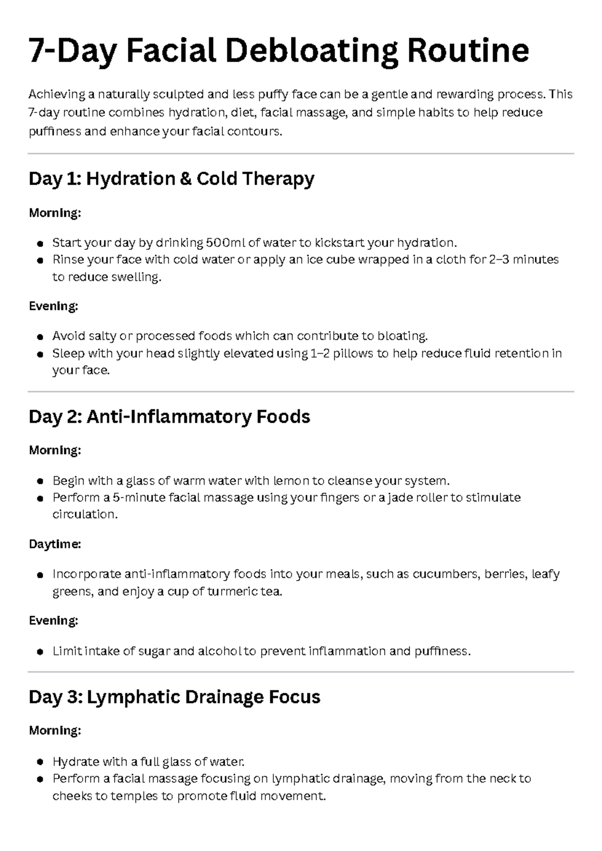 Facial Debloating Routine: Tips for a Sculpted Look - Cbffgug - Studocu