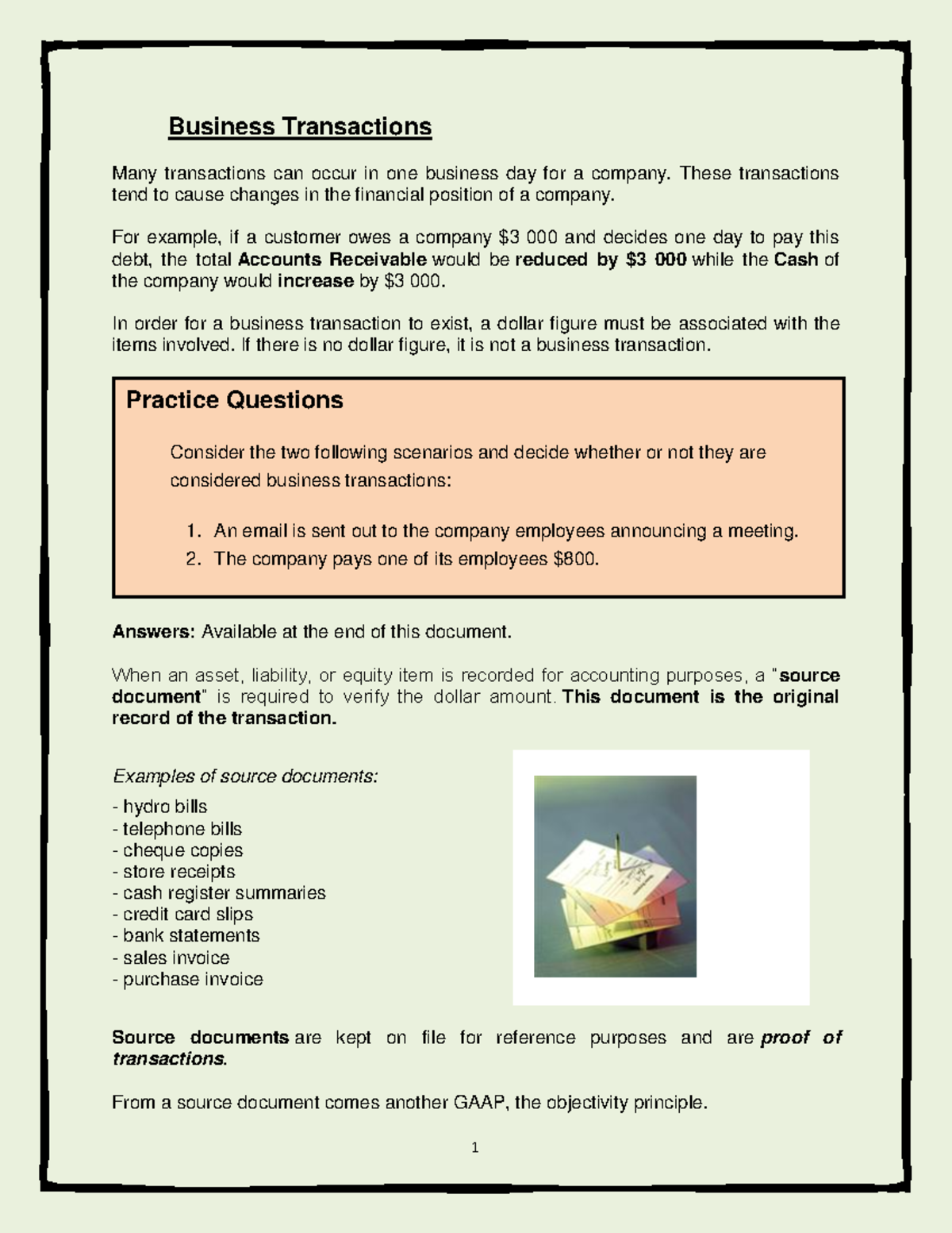 Business transactions notes for accounting 101: Understanding effects ...