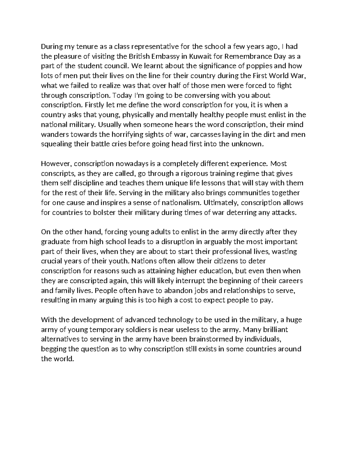 Conscription: A critical analysis of its impact on youth and society ...