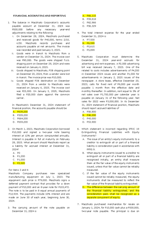 Auditing Practice Set - AUDITING Which of the following is a correct ...