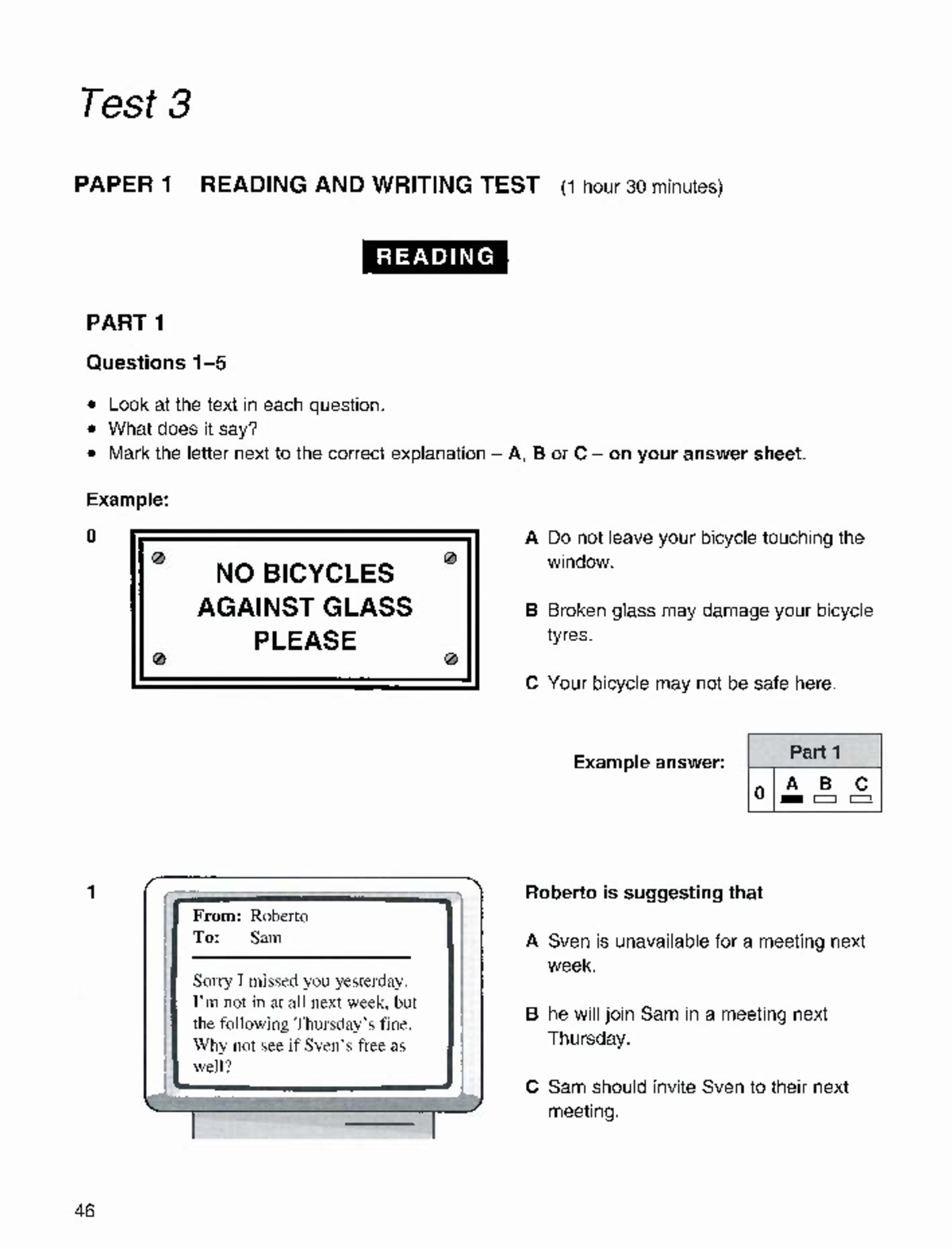PET-3 Test 3 Reading and Writing Exam Preparation Guide - Studocu
