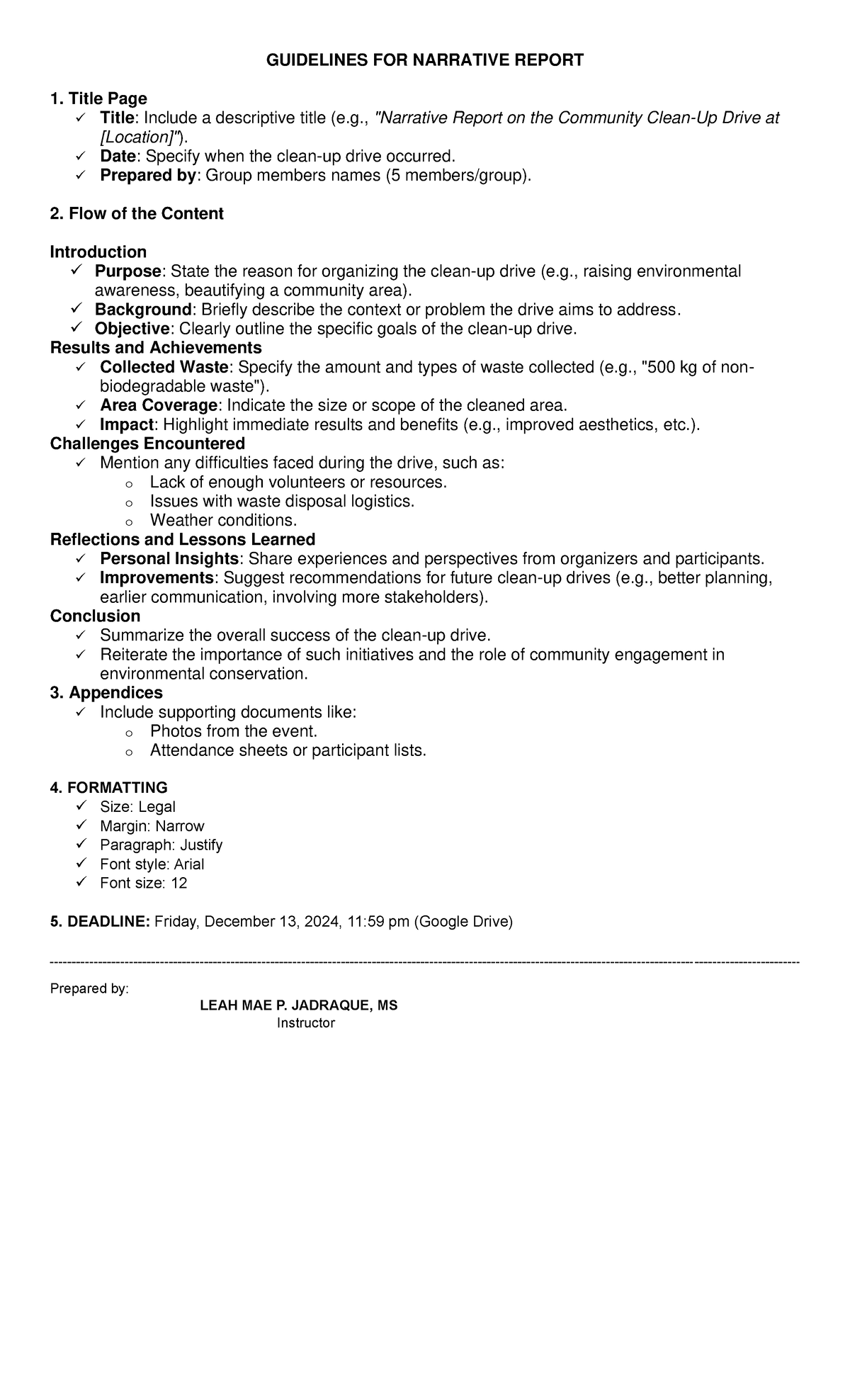 Inbound 4994267218686519263 - GUIDELINES FOR NARRATIVE REPORT 1. Title ...