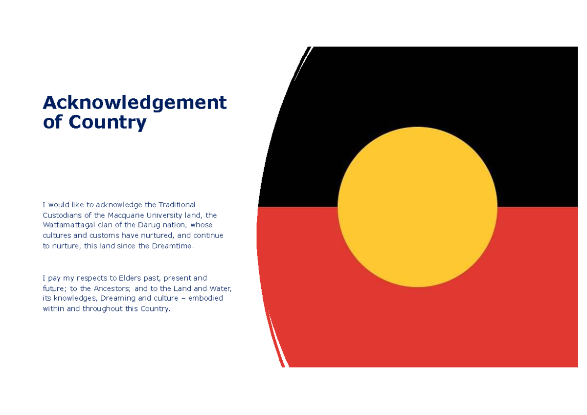 Week 6 Communication Assignment: Acknowledgement of Country and ...