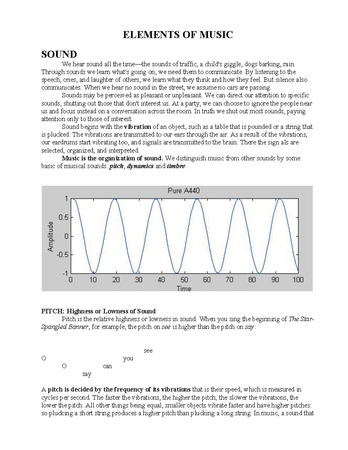 Elements of Music Study Guide - Exam Preparation - Studocu