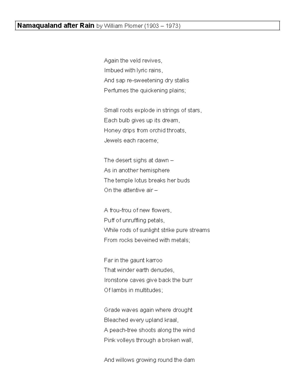 Grade 12 Poetry Revision: Analyzing Key Poems and Themes - Studocu