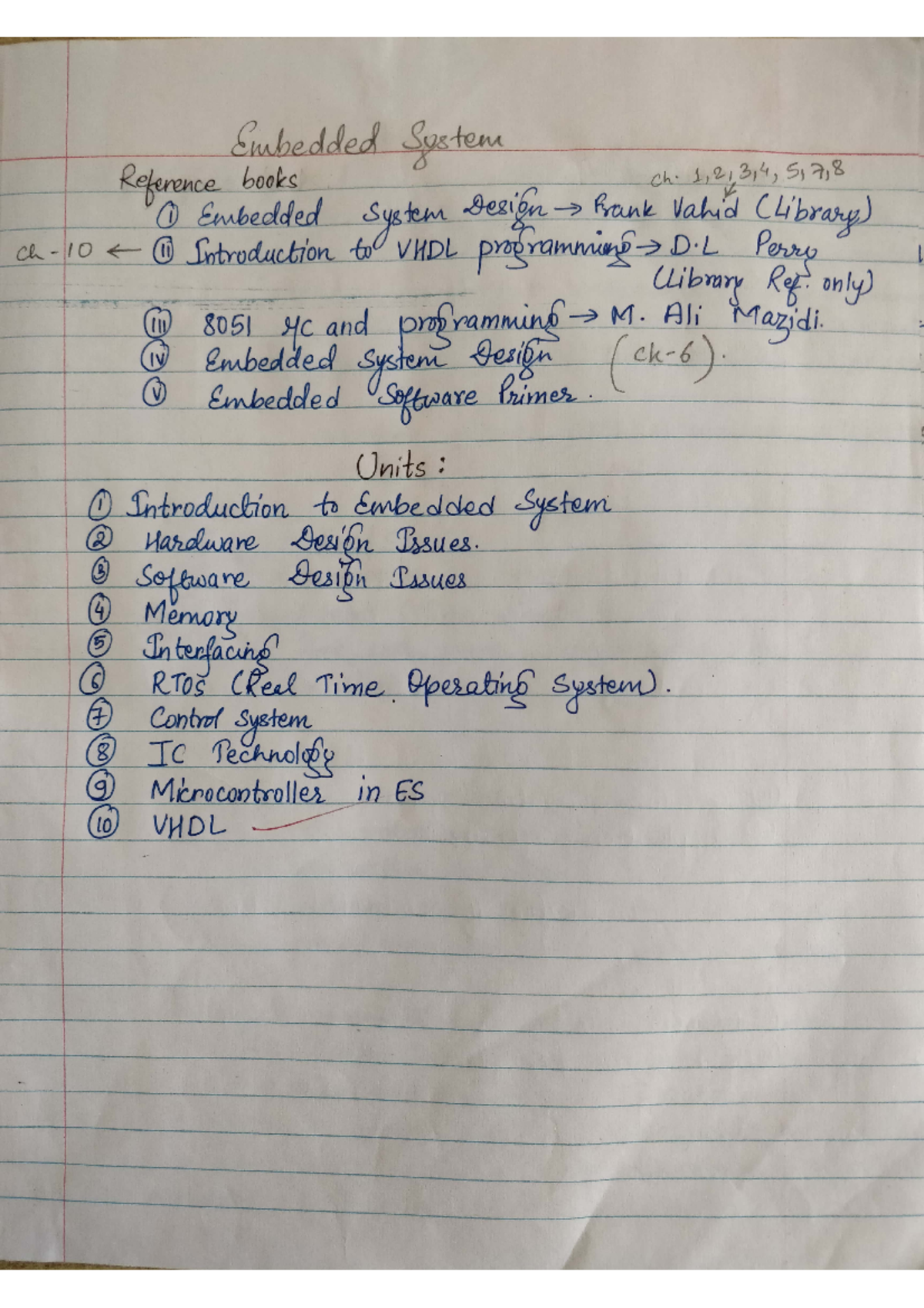 Handwritten Note - not good byt very good - Embedded System Reference ...