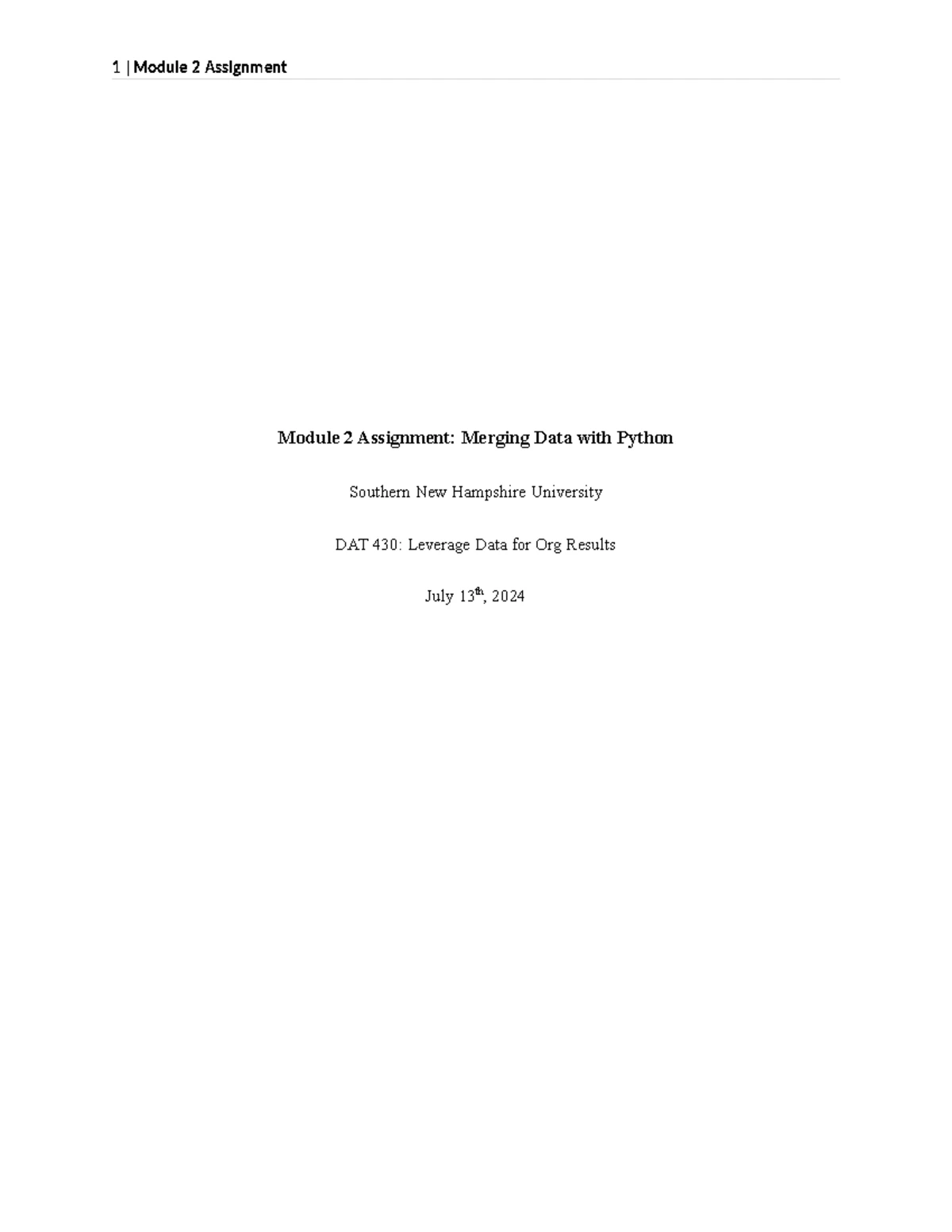 DAT 430: Module 2 Assignment on Merging Data with Python Techniques ...