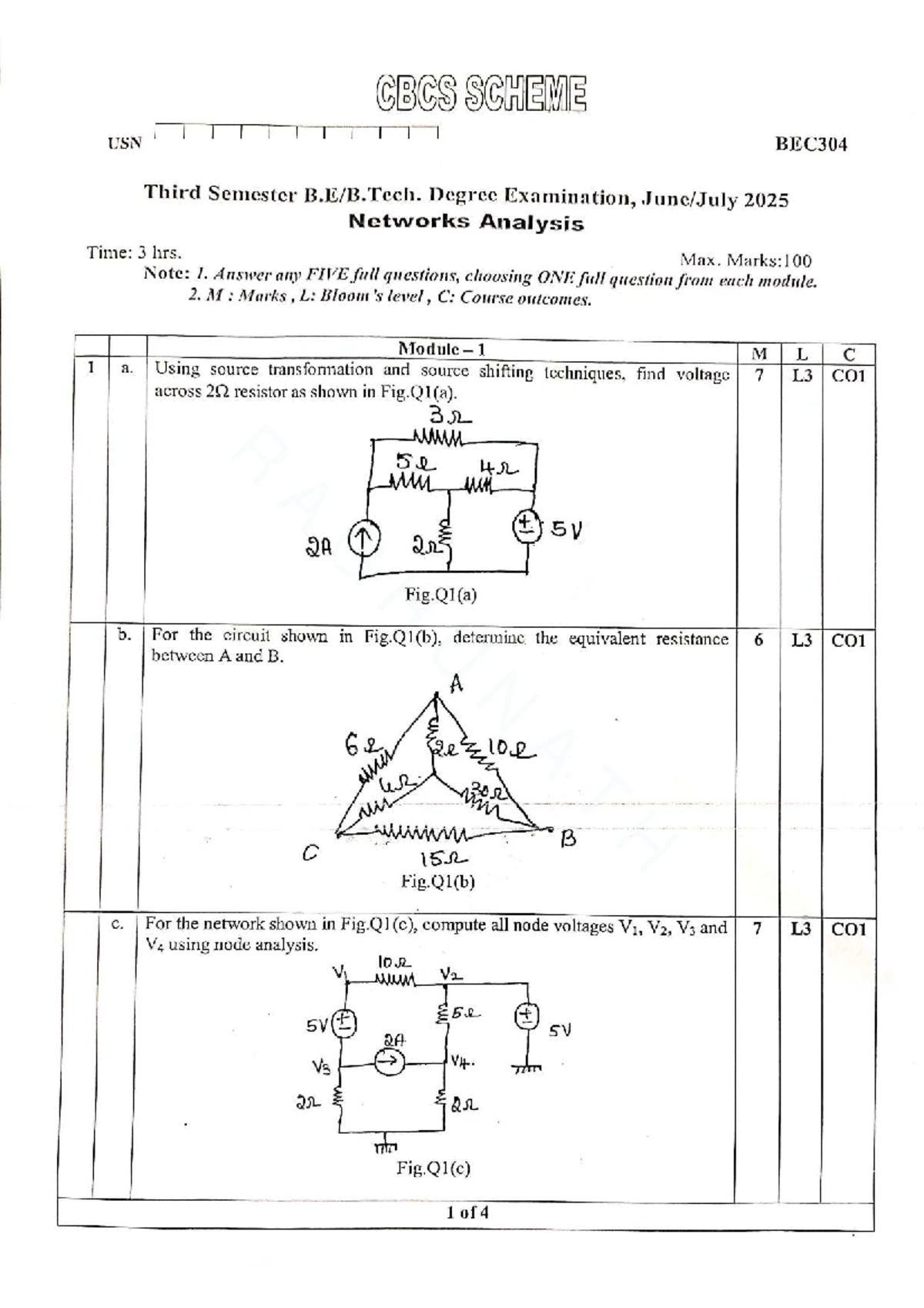 Network Analysis BEC304, HOME WORK - NETWORK ANALYSIS BEC304 (HOMEWORK ...