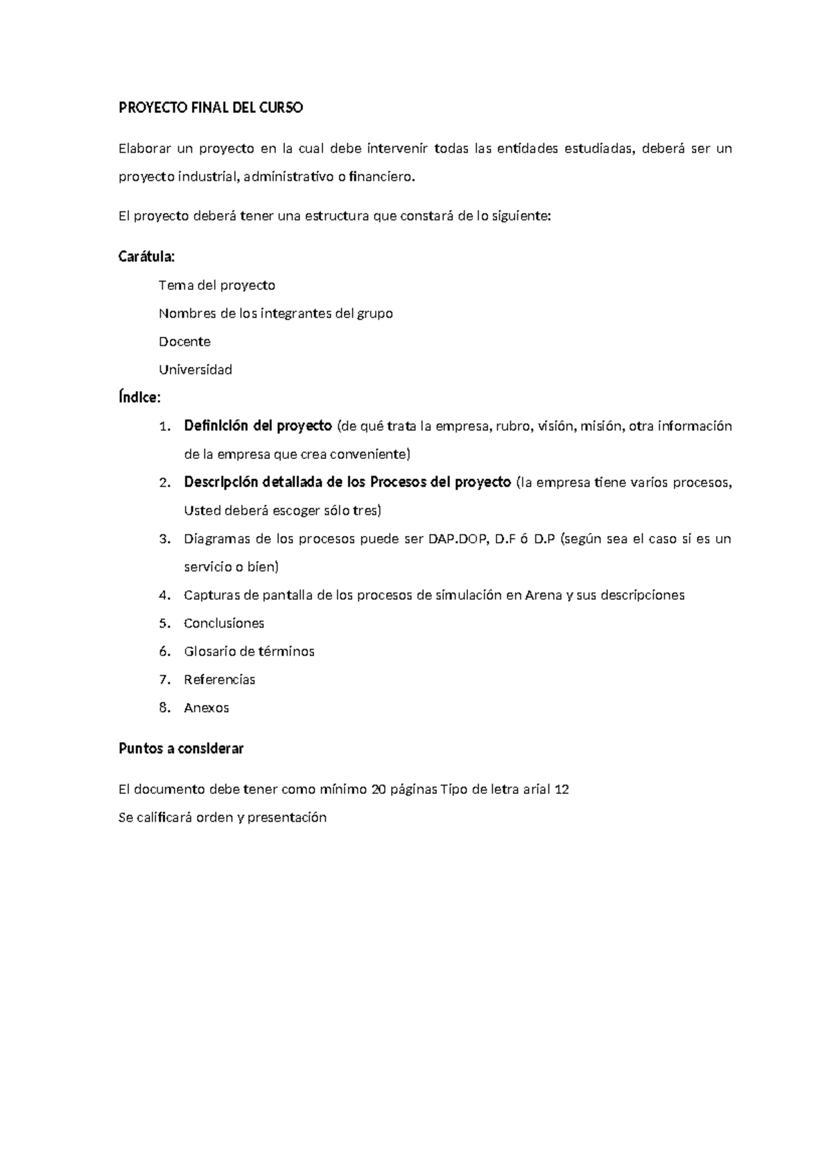 Proyecto Final del Curso de Simulación: Estructura y Procesos - Studocu