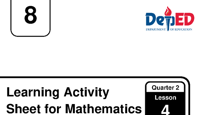 Mathematics 8 Q2 Lesson 4 Activity Sheet: Volumes of Cones & Spheres ...