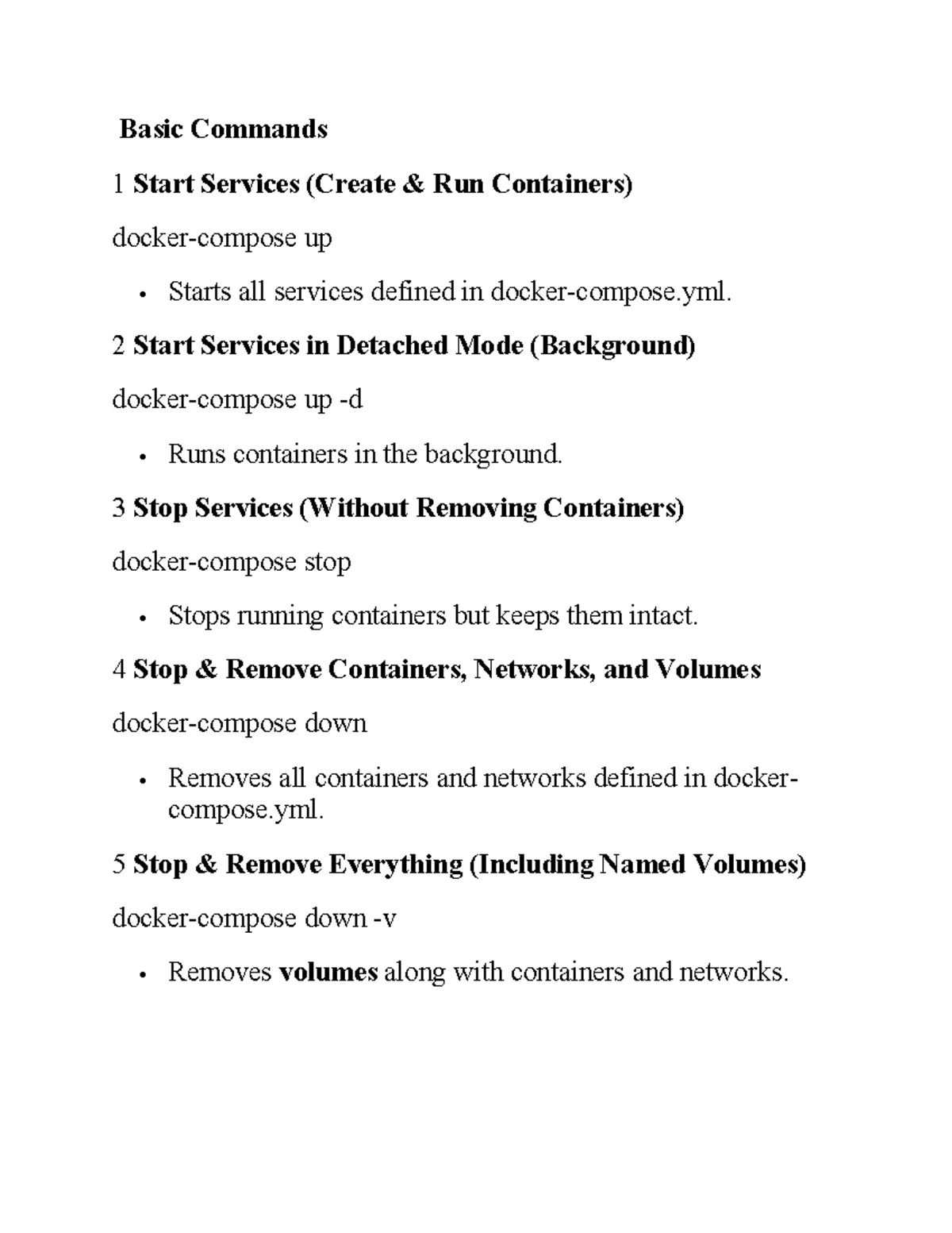 Docker Compose Commands Guide: Managing Services & Containers - Studocu