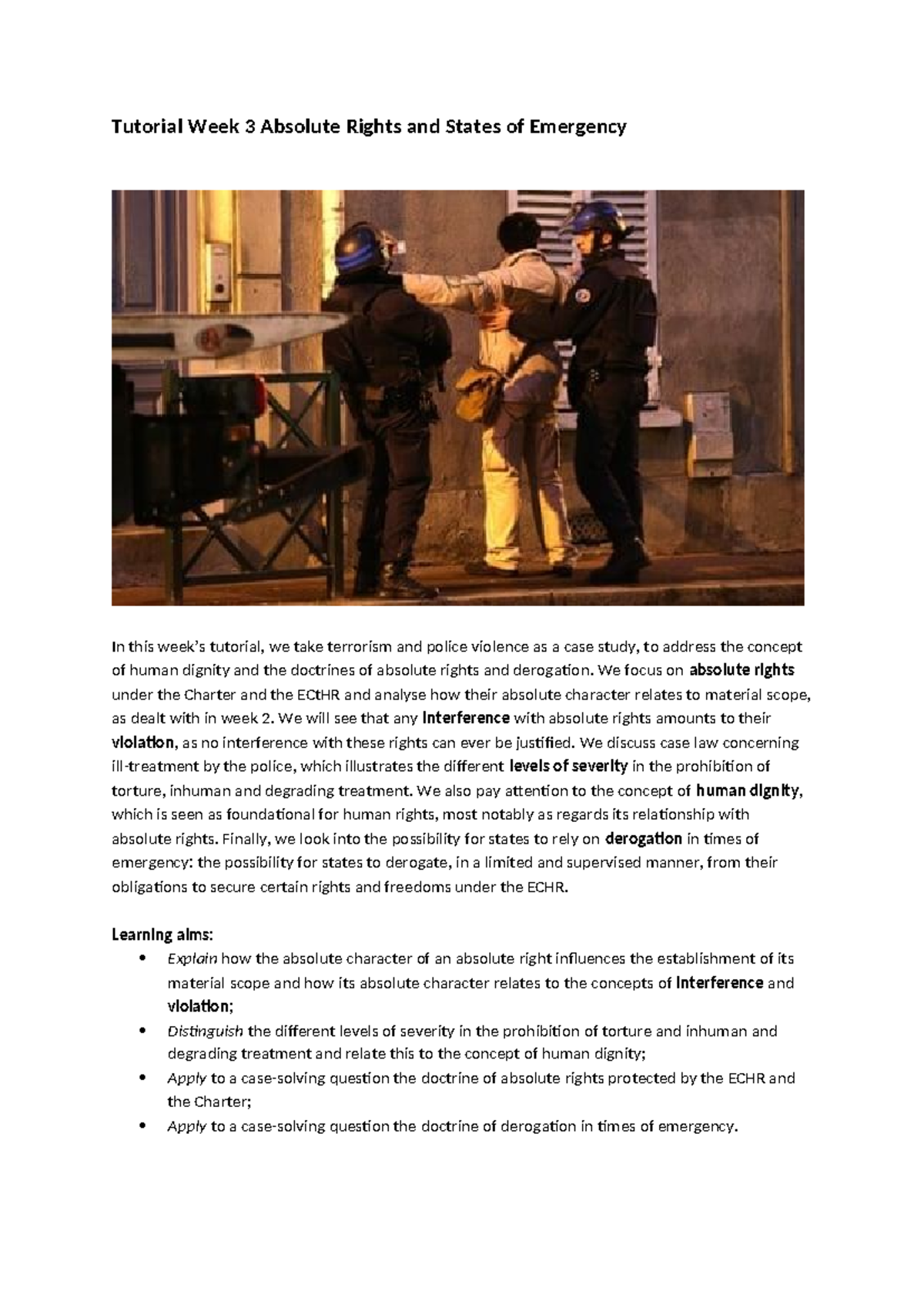 Week 3 Tutorial: Absolute Rights, Emergency & Human Dignity Analysis ...