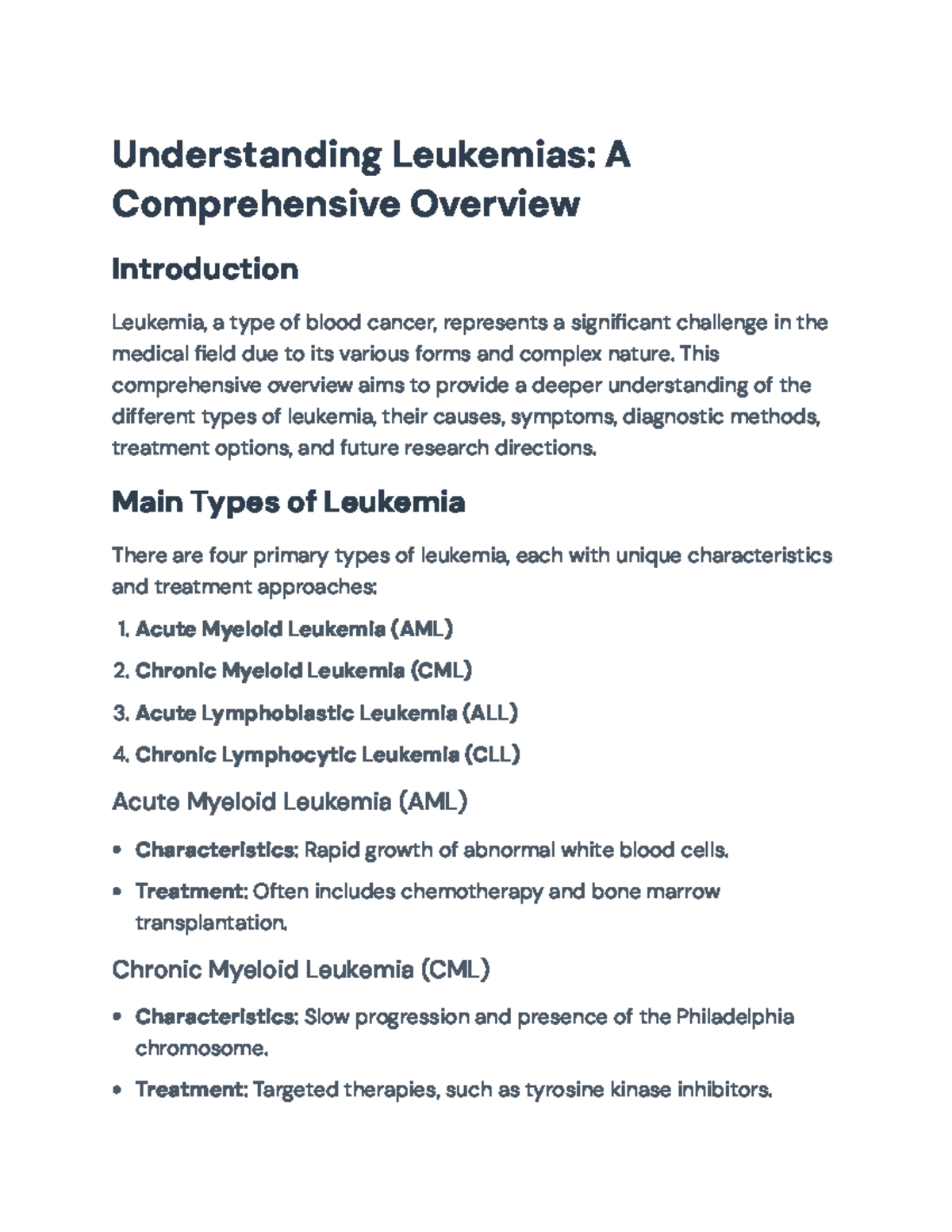 Understanding Leukemias: Comprehensive Overview and Treatment Options ...