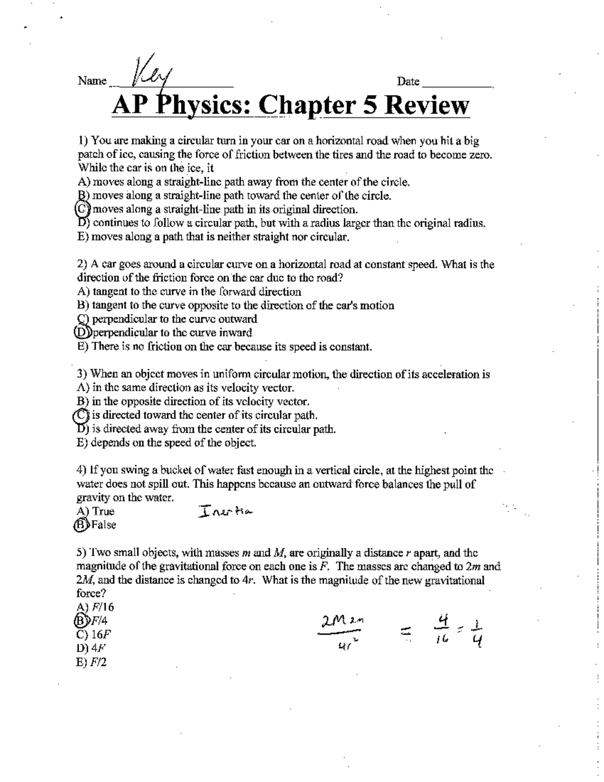 AP Physics: Chapter 5 Work and Energy Review Notes - Studocu