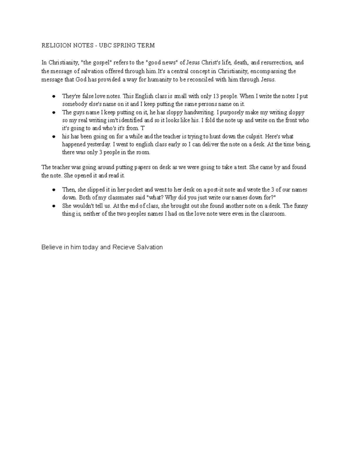 The Gospel Notes CH 1: Understanding Jesus' Life and Salvation - Studocu