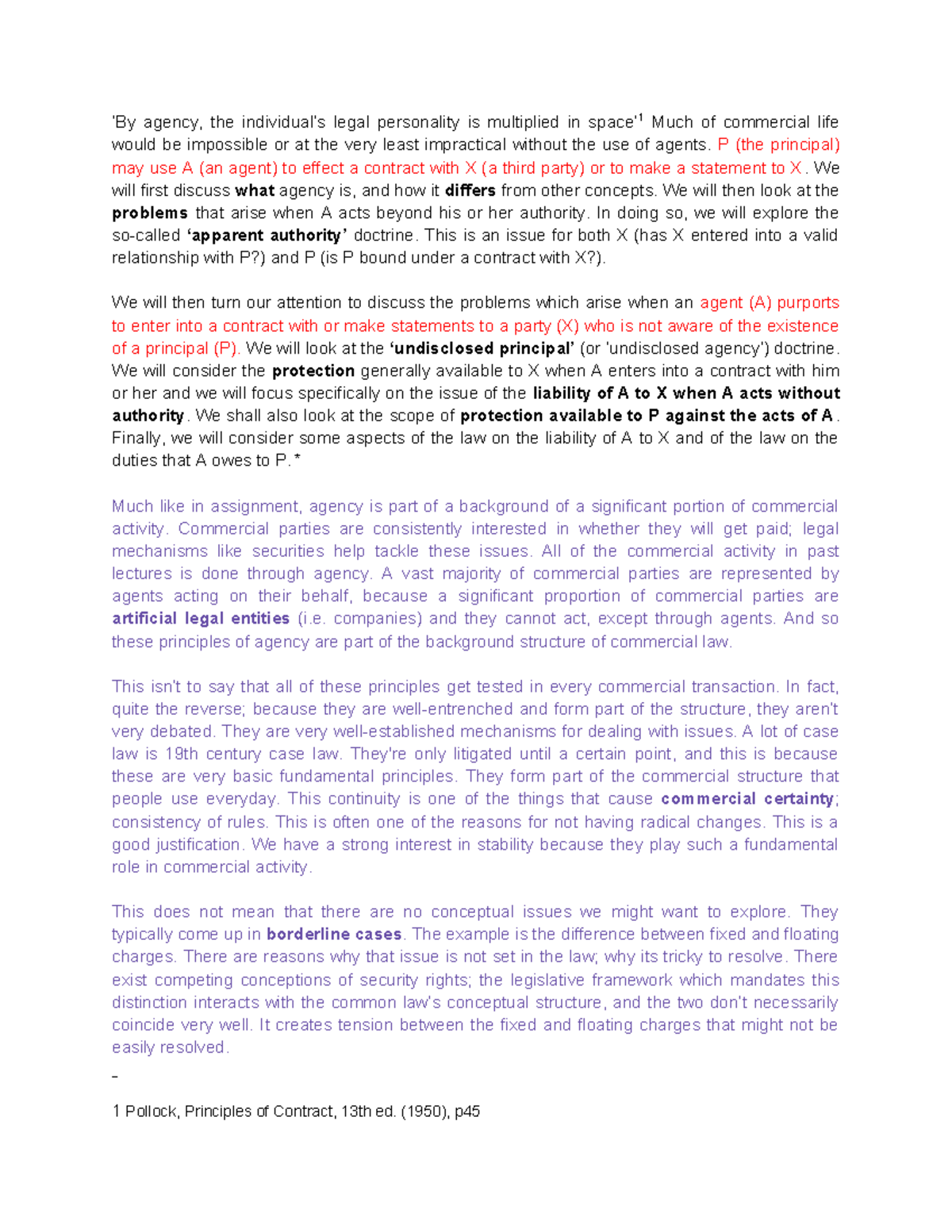 Exam Notes on Agency Law: Understanding Principal-Agent Relationships ...